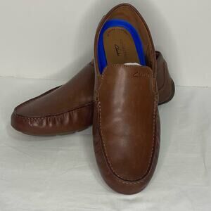 Clarks Marksman Plain Leather Size 11 Dark Tan Extreme Comfort Collection Men's